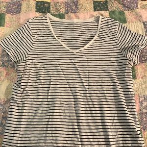 Navy and White Striped Shirt